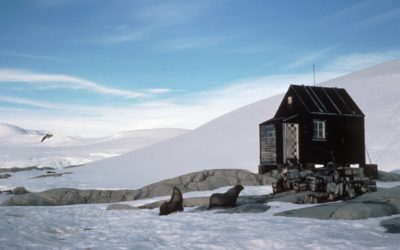 A hut on a snow covered mountain