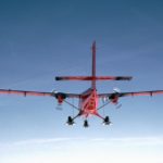 A BAS Twin Otter aircraft over Alexander Island