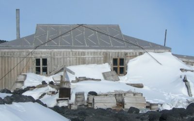 A house covered in snow.
