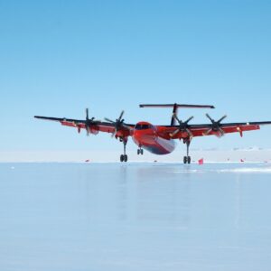 A airplane that is flying in the air.