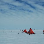 A group of people in the snow.
